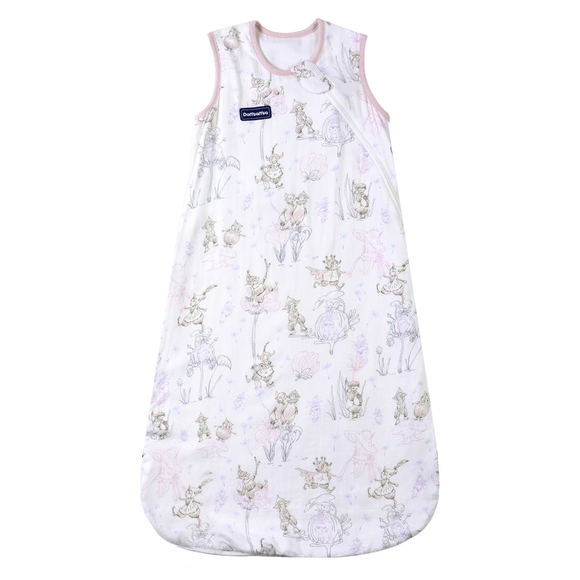 White Baby Sleeping Bag with Animal Print - Picture 1 of 5